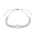 PULSERA COLOR PLATEADO, GIVENCHY, FORMA CIRCULAR TIPO AJUSTABLE DE PERLAS DE ACRÃLICO COLOR BLANCO, CIERRE TIPO AJUSTABLE, FAMILIA SHIMMER AND SHINE, CONTENIDO 1 PULSERA