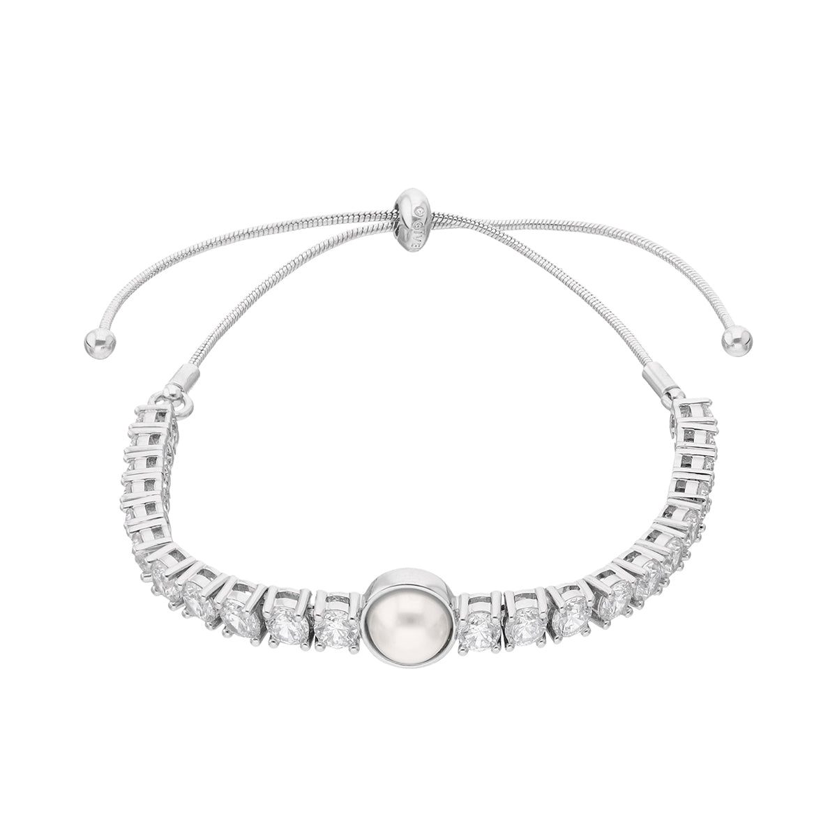 PULSERA COLOR PLATEADO, GIVENCHY, FORMA CIRCULAR TIPO AJUSTABLE DE PERLAS DE ACRÃLICO COLOR BLANCO, CIERRE TIPO AJUSTABLE, FAMILIA SHIMMER AND SHINE, CONTENIDO 1 PULSERA