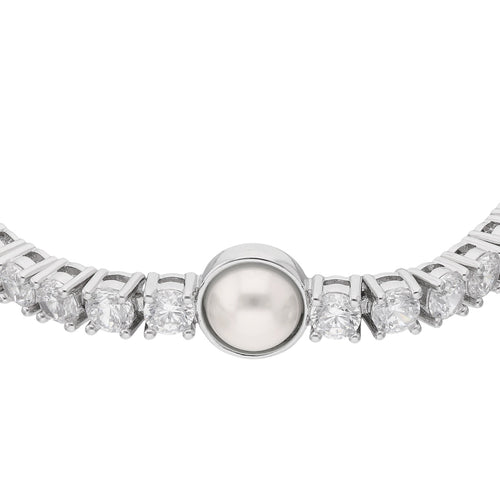 PULSERA COLOR PLATEADO, GIVENCHY, FORMA CIRCULAR TIPO AJUSTABLE DE PERLAS DE ACRÃLICO COLOR BLANCO, CIERRE TIPO AJUSTABLE, FAMILIA SHIMMER AND SHINE, CONTENIDO 1 PULSERA
