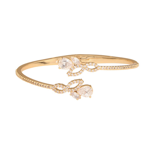 PULSERA COLOR DORADO, GIVENCHY, FORMA HOJA TIPO RÃGIDA DE CRISTALES COLOR TRANSPARENTE, CIERRE TIPO SIN FIJACIÃ“N, FAMILIA CRYSTALIZED GARDEN, CONTENIDO 1 PULSERA