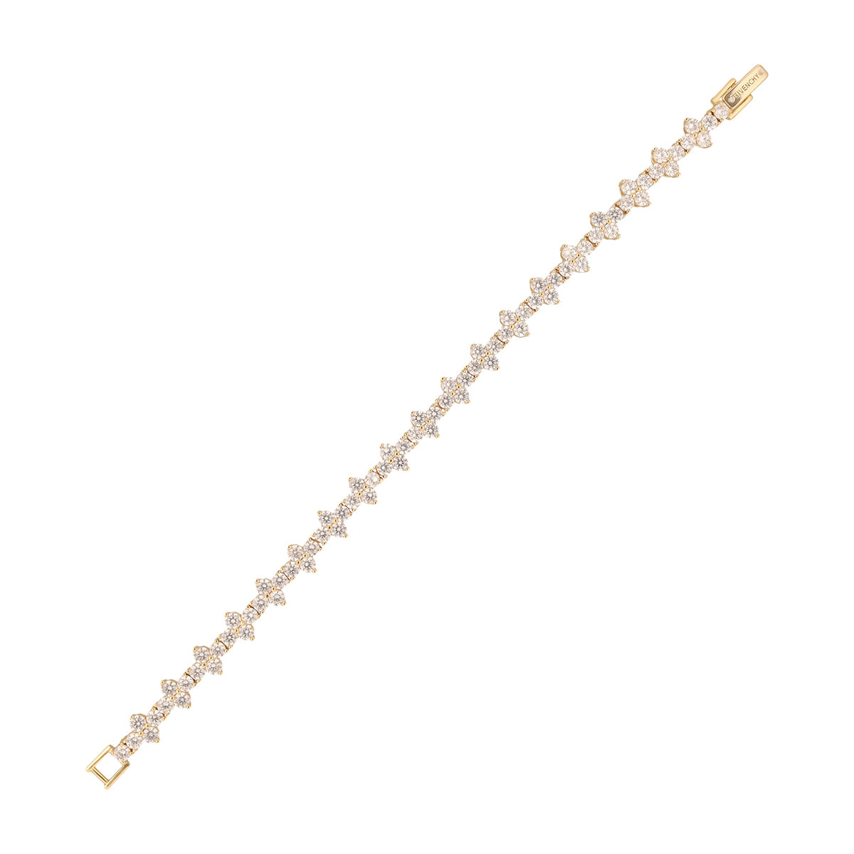 PULSERA COLOR DORADO, GIVENCHY, FORMA CIRCULAR TIPO TENNIS FLEXIBLE DE CRISTALES COLOR TRANSPARENTE, CIERRE TIPO PRESIÃ“N, FAMILIA CRYSTALIZED GARDEN, CONTENIDO 1 PULSERA