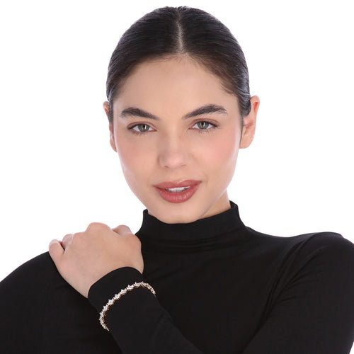 PULSERA COLOR DORADO, GIVENCHY, FORMA CIRCULAR TIPO TENNIS FLEXIBLE DE CRISTALES COLOR TRANSPARENTE, CIERRE TIPO PRESIÃƒâ€œN, FAMILIA CRYSTALIZED GARDEN, CONTENIDO 1 PULSERA
