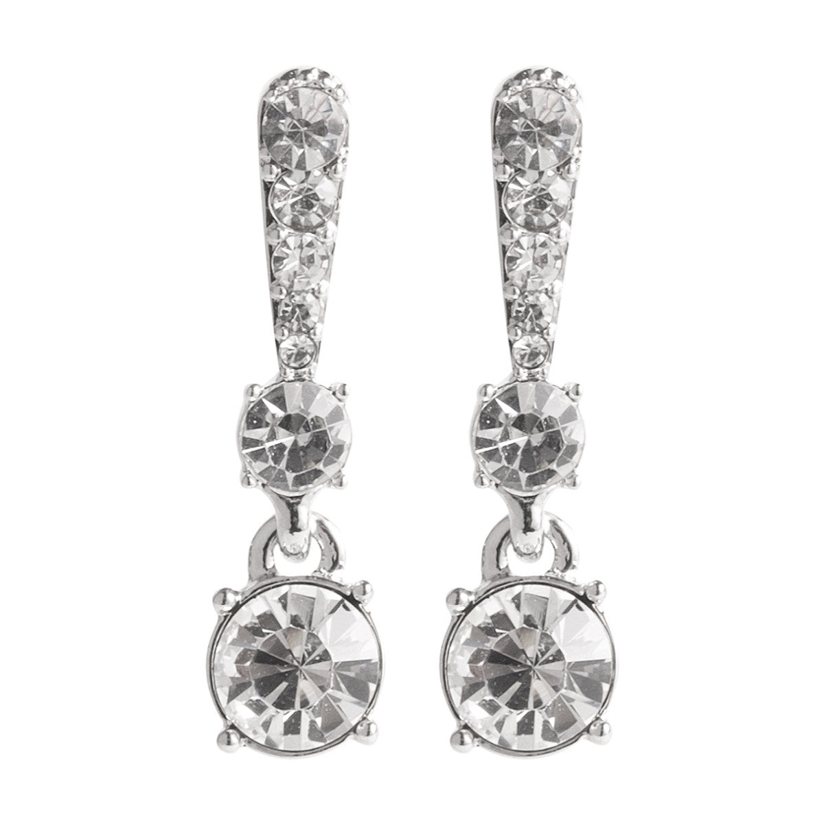 ARETES GIVENCHY CRYSTAL CLEAR PLATA