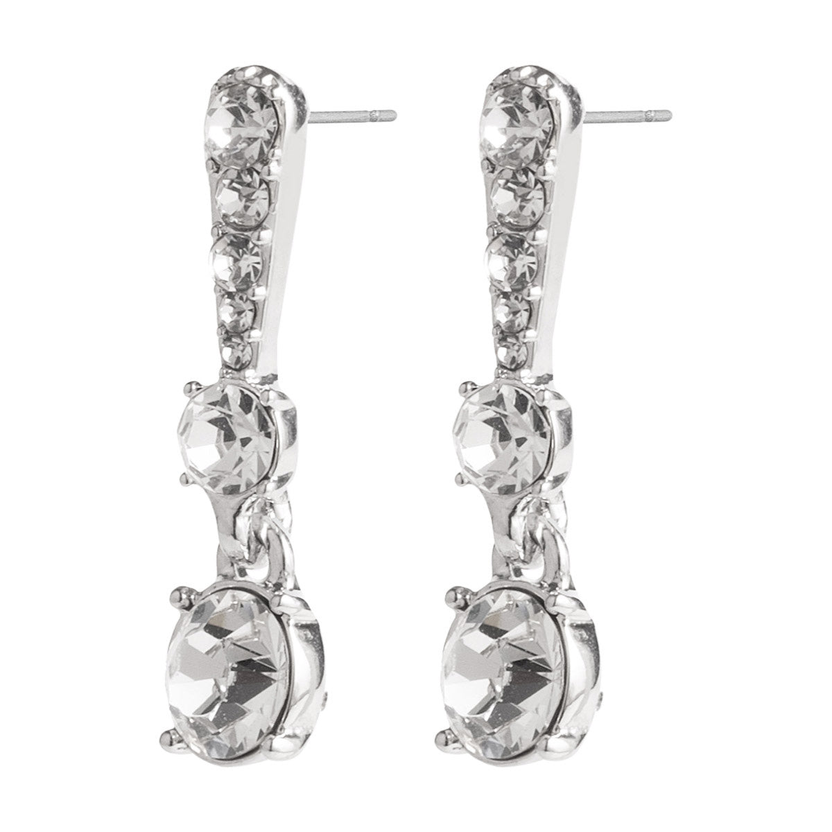 ARETES GIVENCHY CRYSTAL CLEAR PLATA