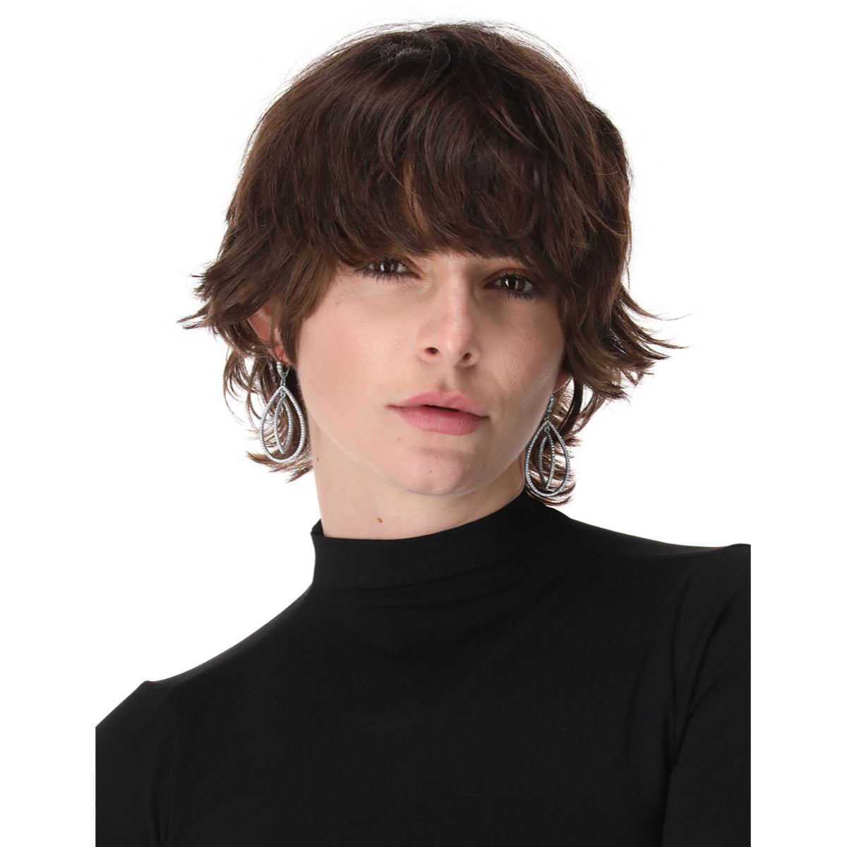 ARETES GIVENCHY SHEER SILHOUETTE PLATA
