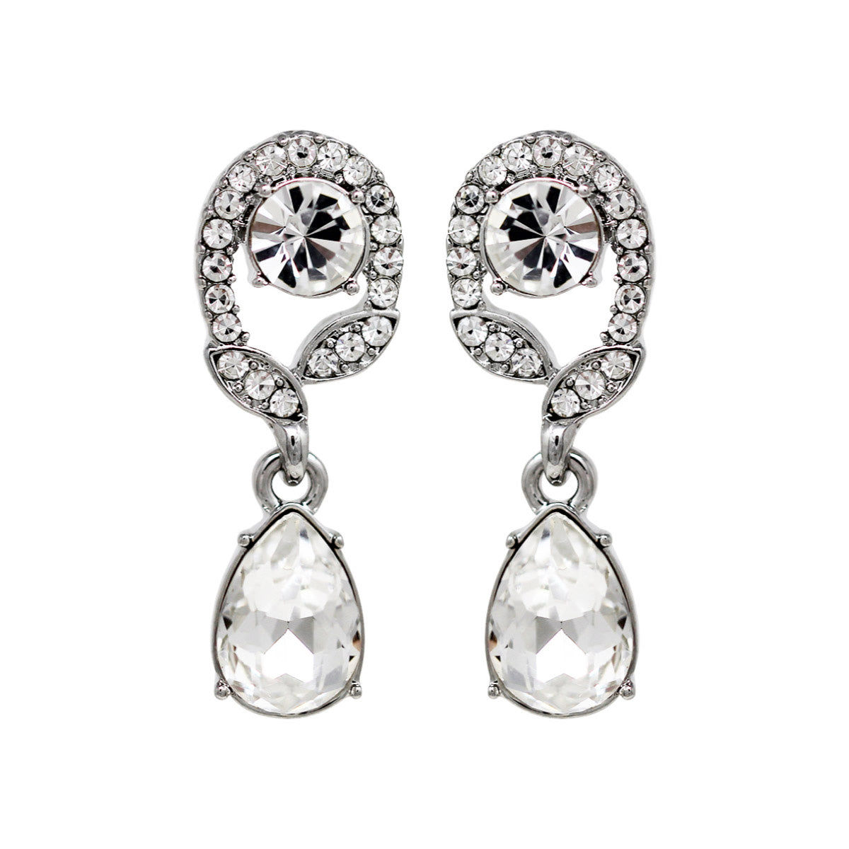 ARETES GIVENCHY CRYSTAL CLEAR PLATA