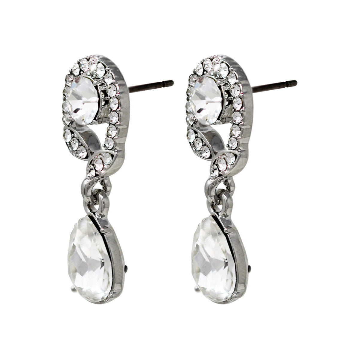 ARETES GIVENCHY CRYSTAL CLEAR PLATA