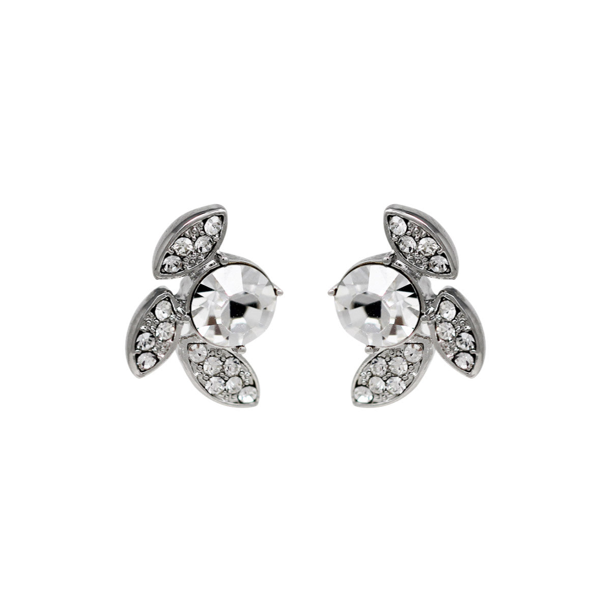 ARETES GIVENCHY CRYSTAL CLEAR PLATA