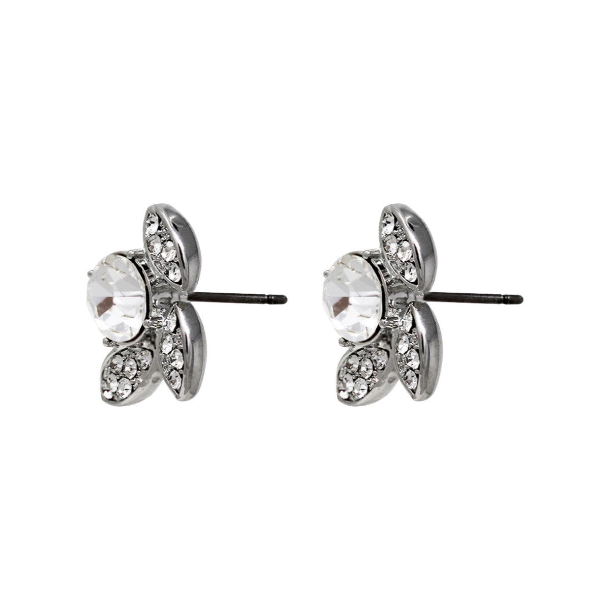 ARETES GIVENCHY CRYSTAL CLEAR PLATA