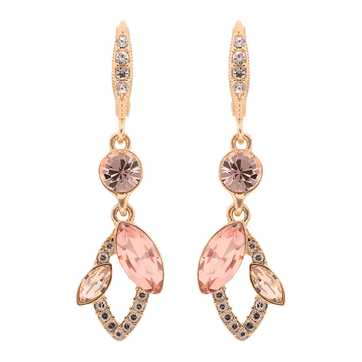 Aretes largos Givenchy Color Dorado con cristales multicolor 07G00996