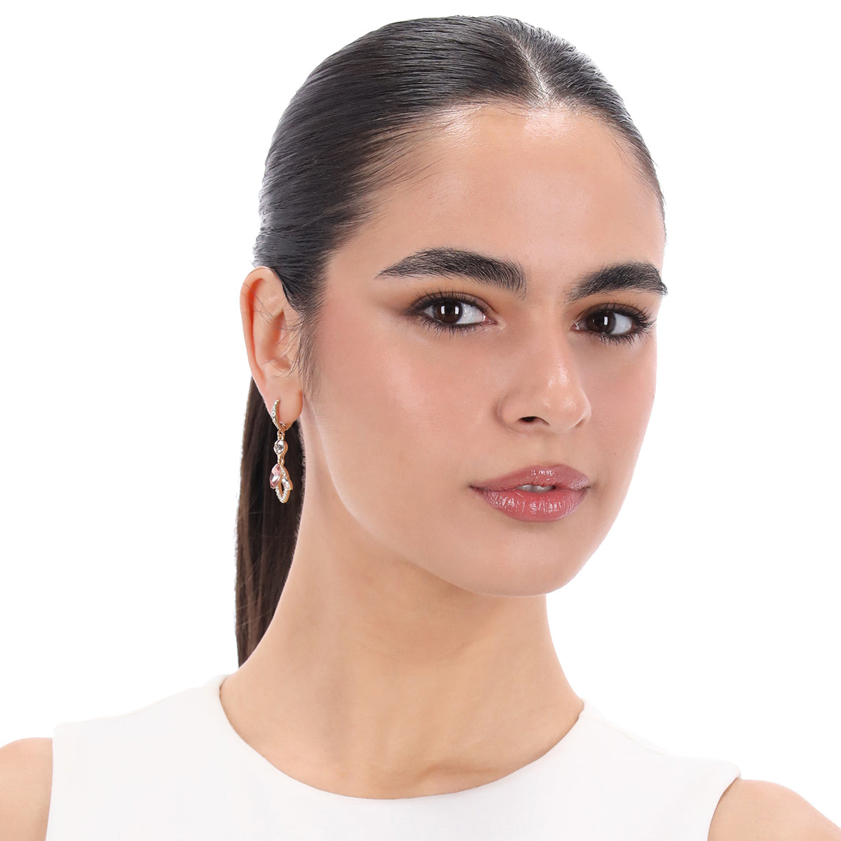 Aretes largos Givenchy Color Dorado con cristales multicolor 07G00996