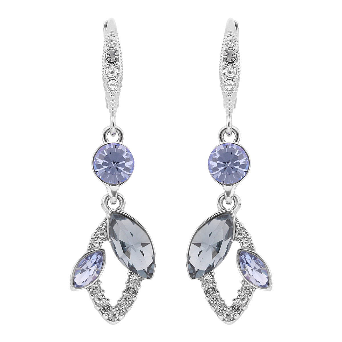 Aretes largos Givenchy Color Plateado con cristales multiforma 07G00997