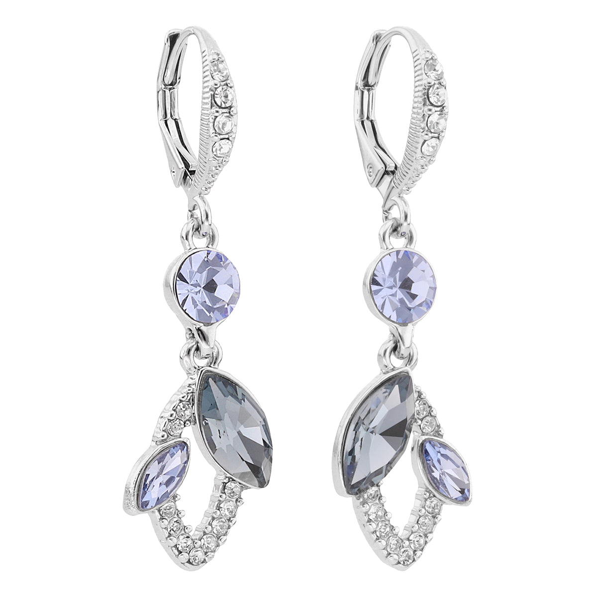 Aretes largos Givenchy Color Plateado con cristales multiforma 07G00997