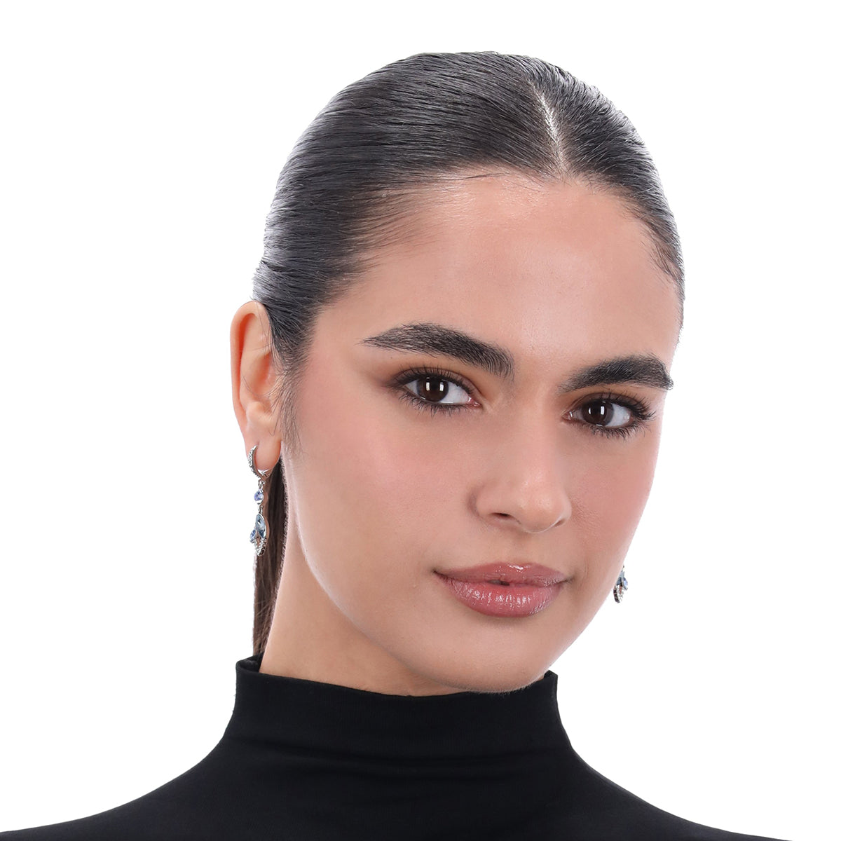 Aretes largos Givenchy Color Plateado con cristales multiforma 07G00997
