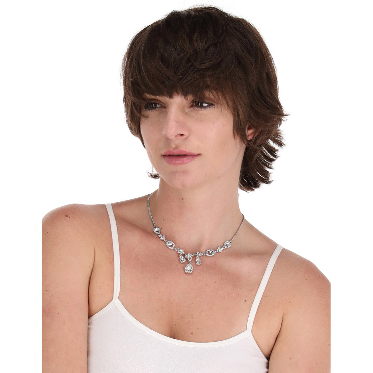 COLLAR GIVENCHY CRYSTAL CLEAR PLATA
