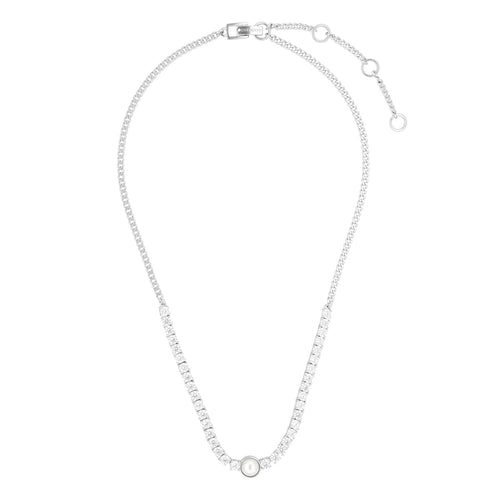 COLLAR COLOR PLATEADO, GIVENCHY, FORMA CIRCULAR TIPO SENCILLO DE PERLAS DE ACRÃLICO COLOR BLANCO, CIERRE TIPO PRESIÃ“N, FAMILIA SHIMMER AND SHINE, CONTENIDO 1 COLLAR