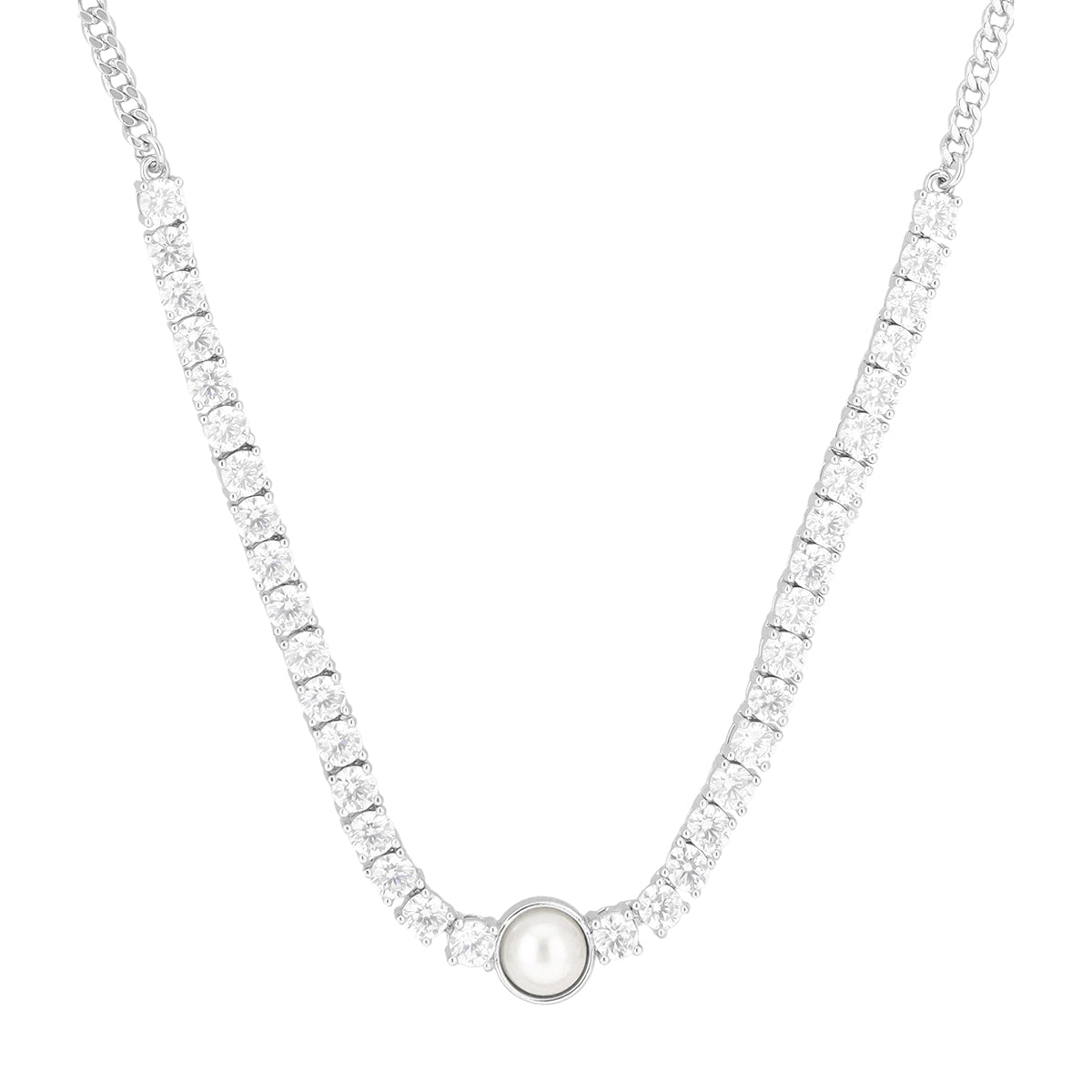 COLLAR COLOR PLATEADO, GIVENCHY, FORMA CIRCULAR TIPO SENCILLO DE PERLAS DE ACRÃLICO COLOR BLANCO, CIERRE TIPO PRESIÃ“N, FAMILIA SHIMMER AND SHINE, CONTENIDO 1 COLLAR