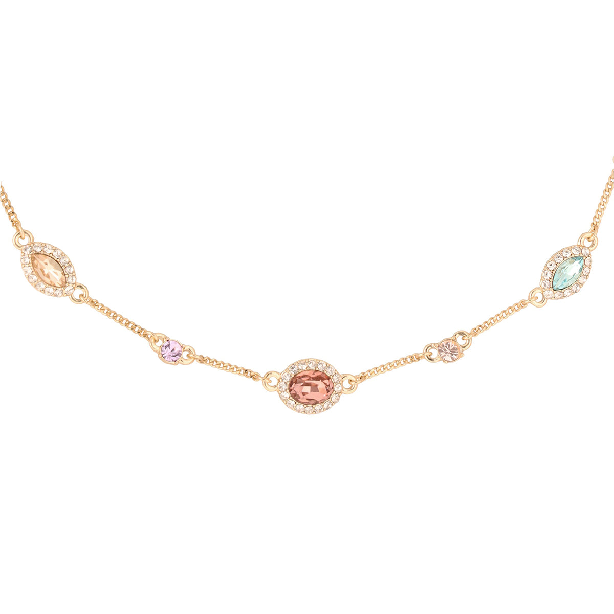COLLAR COLOR DORADO, GIVENCHY, FORMA CIRCULAR TIPO CORTO DE CRISTALES COLOR MULTICOLOR, CIERRE TIPO PRESIÃ“N, FAMILIA SWEET ESCAPE, CONTENIDO 1 COLLAR