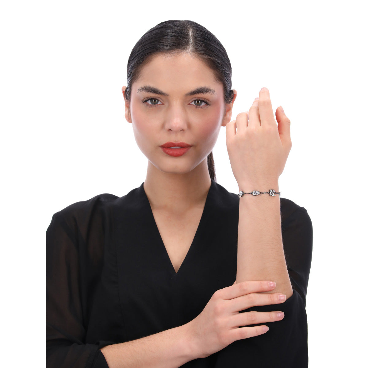 PULSERA KARL LAGERFELD CARBONE PLATEADO