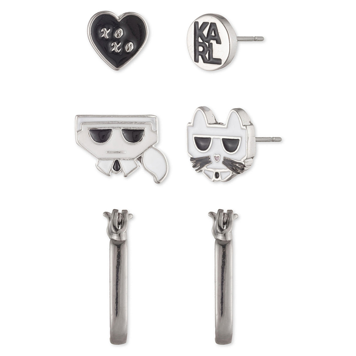 ARETES KARL LAGERFELD BASIC PLATEADO
