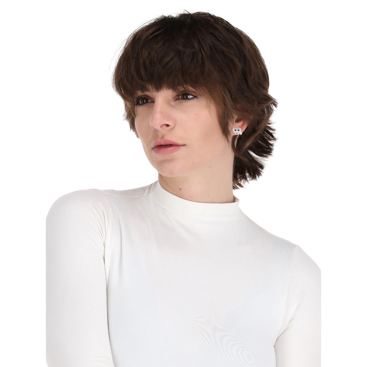 ARETES KARL LAGERFELD BASIC PLATEADO