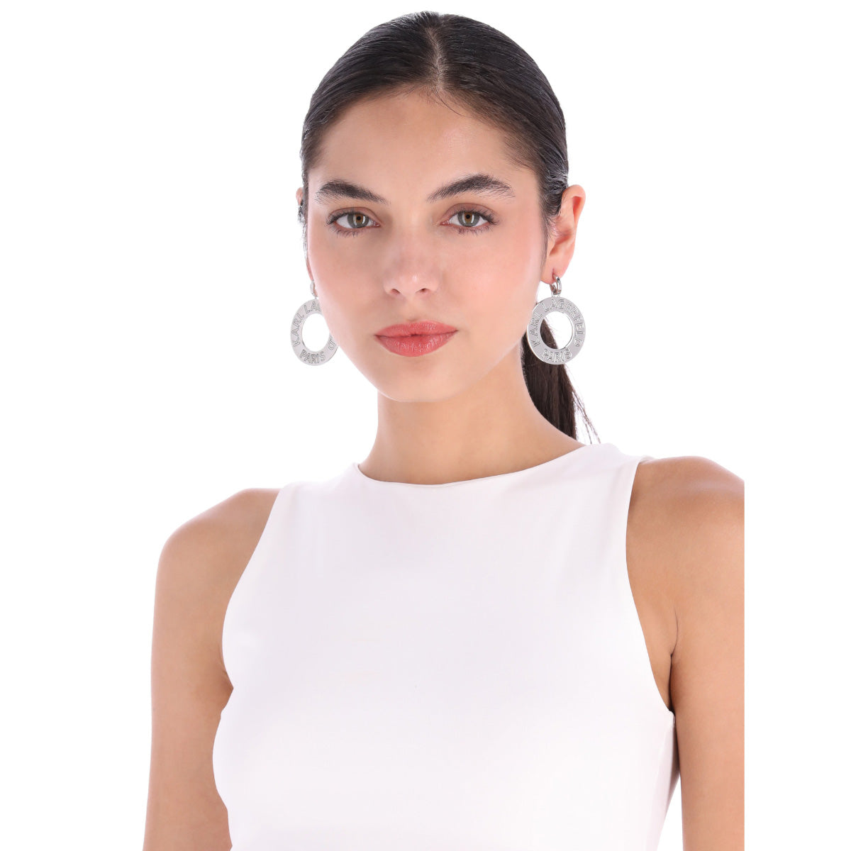ARETES KARL LAGERFELD KATY PLATEADO