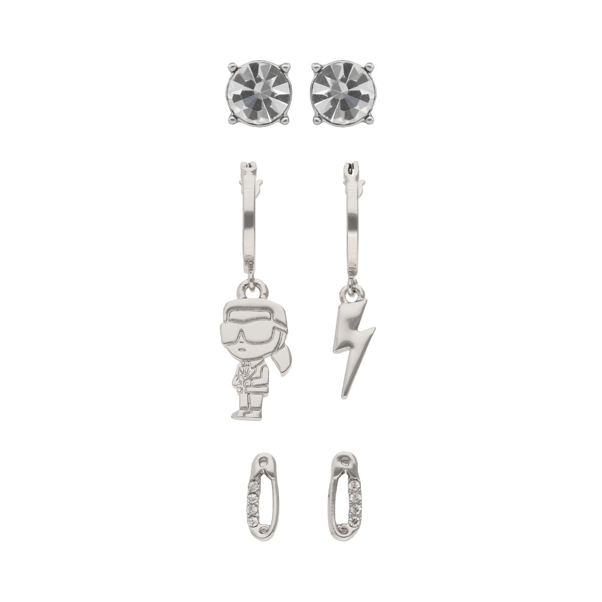 ARETES KARL LAGERFELD MARTA PLATEADO