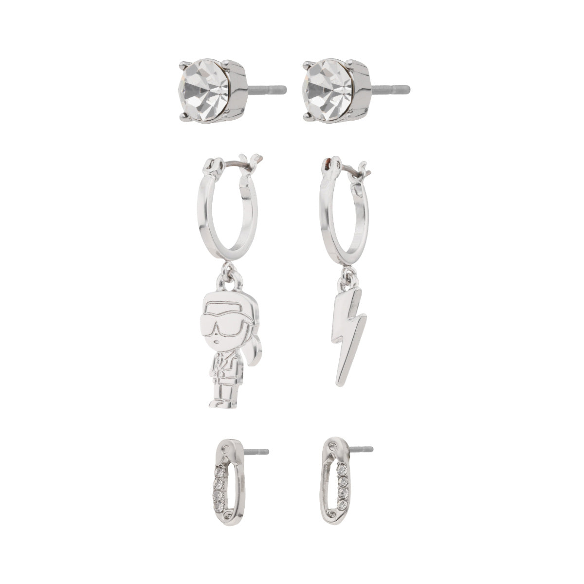 ARETES KARL LAGERFELD MARTA PLATEADO