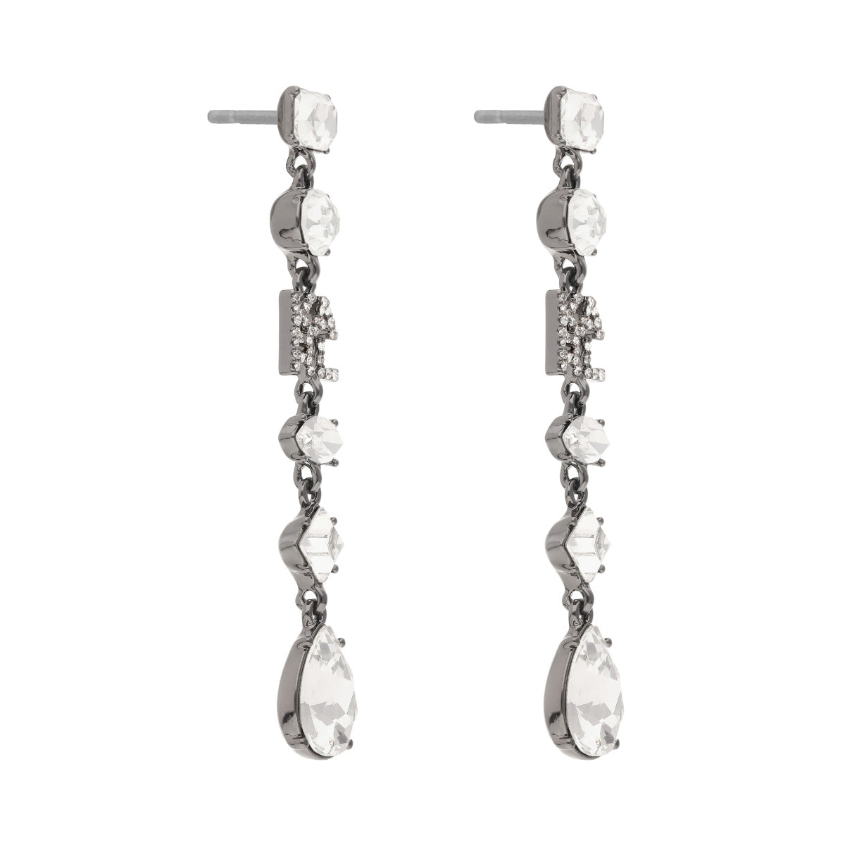 ARETES KARL LAGERFELD CARBONE PLATEADO