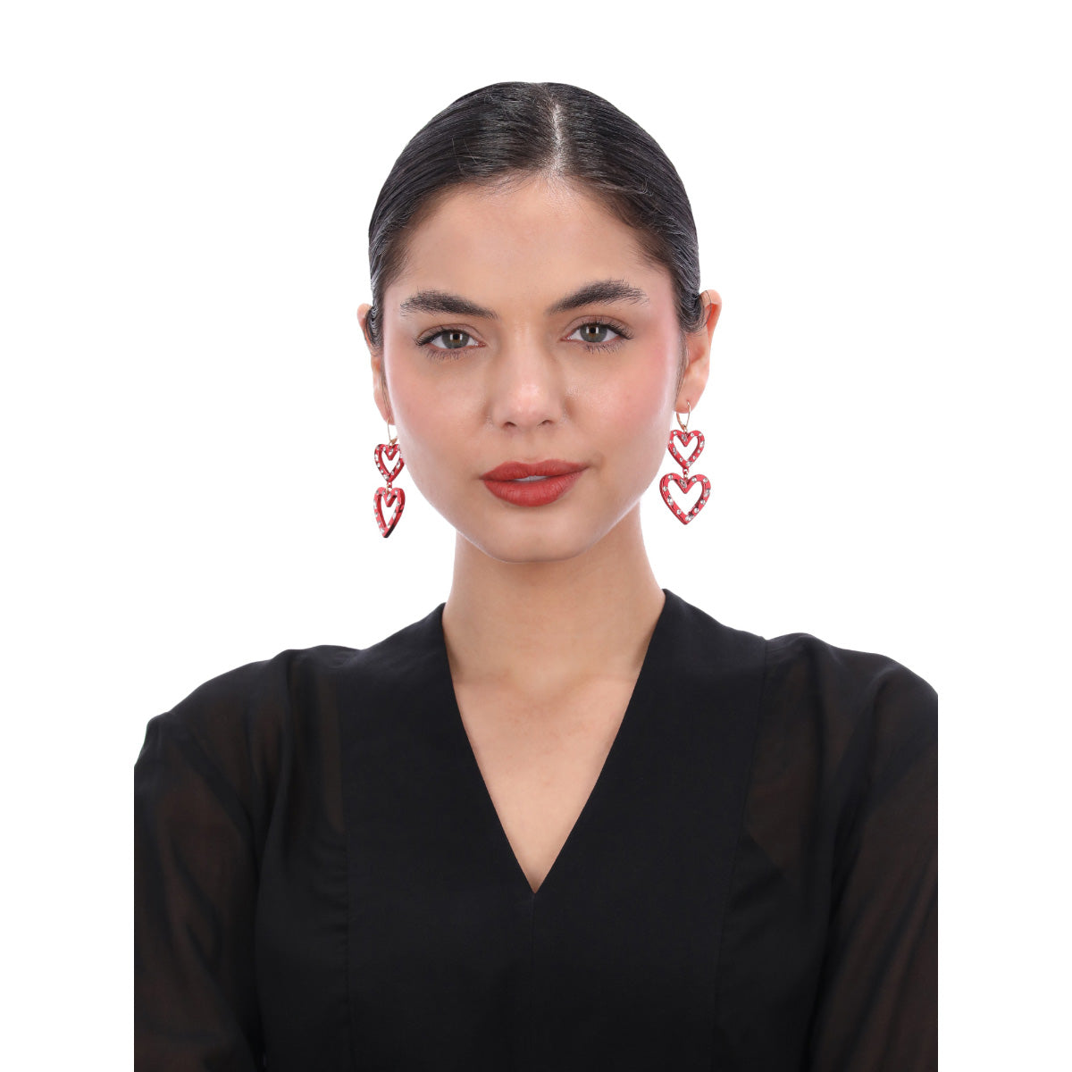 ARETES KARL LAGERFELD ROUGE ROSA