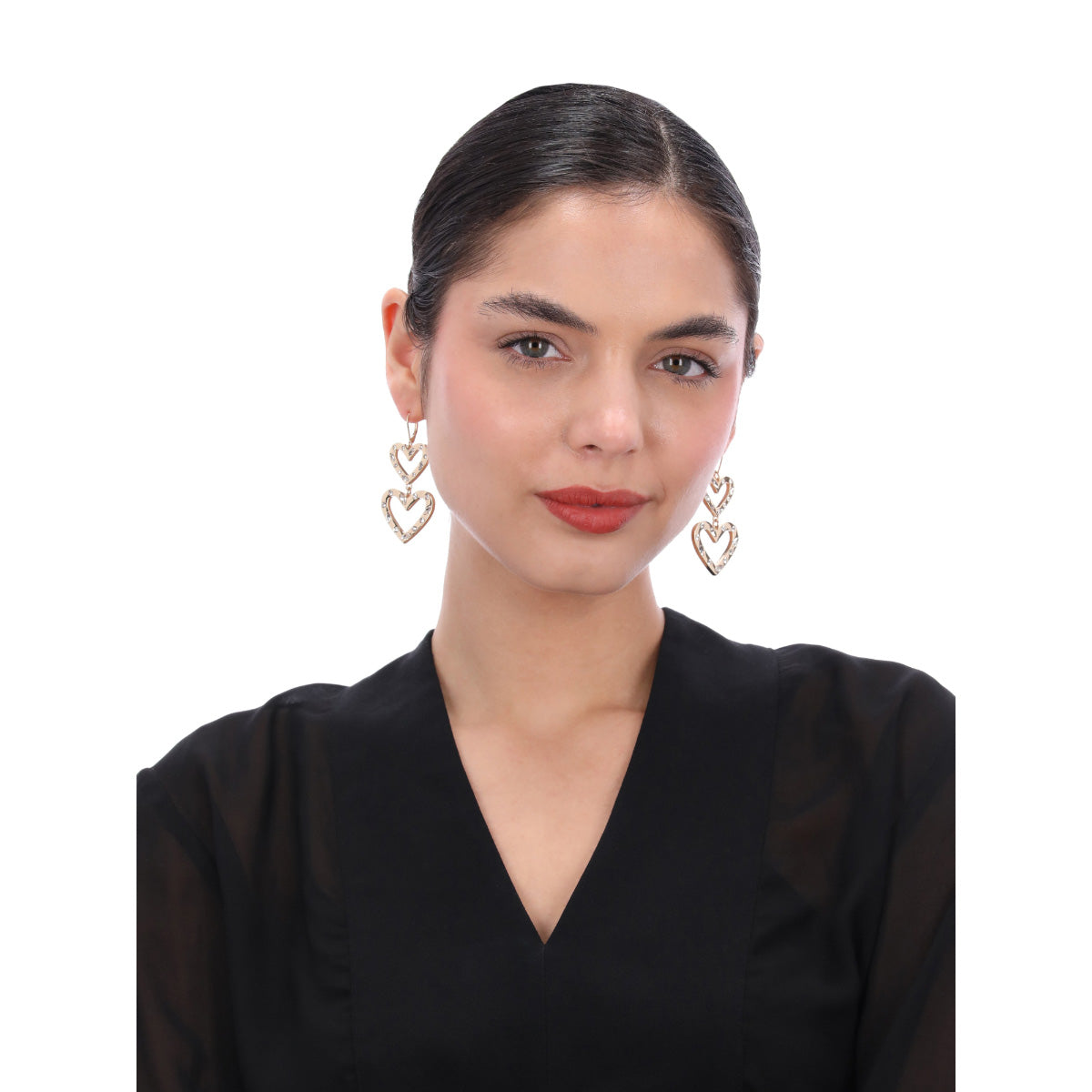 ARETES KARL LAGERFELD ROUGE DORADO