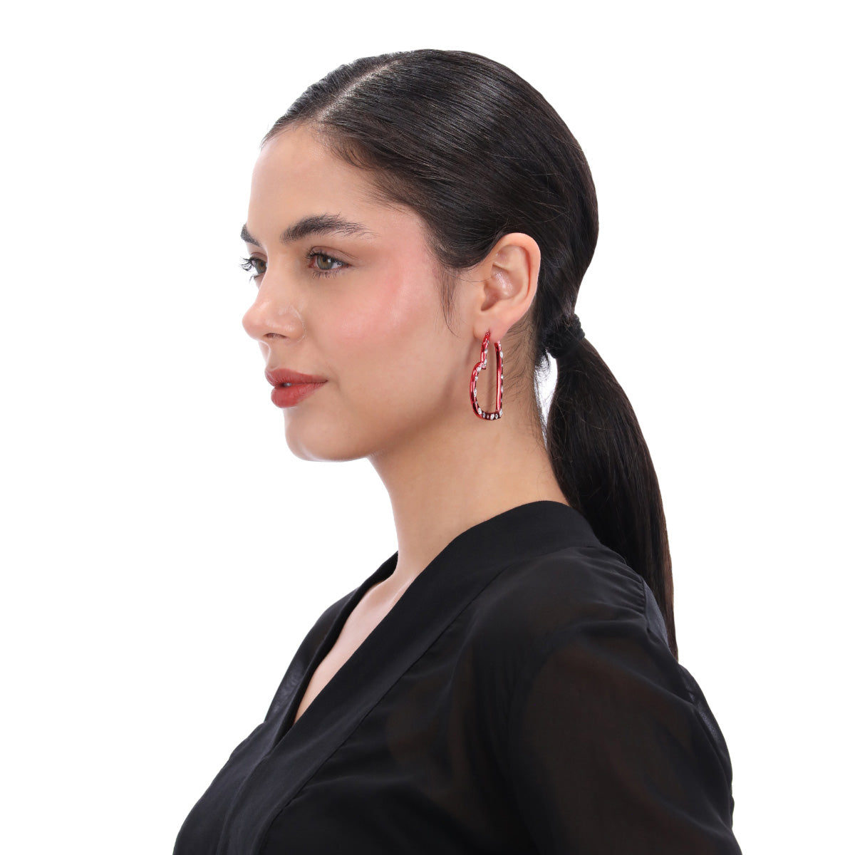 ARETES KARL LAGERFELD ROUGE ROSA