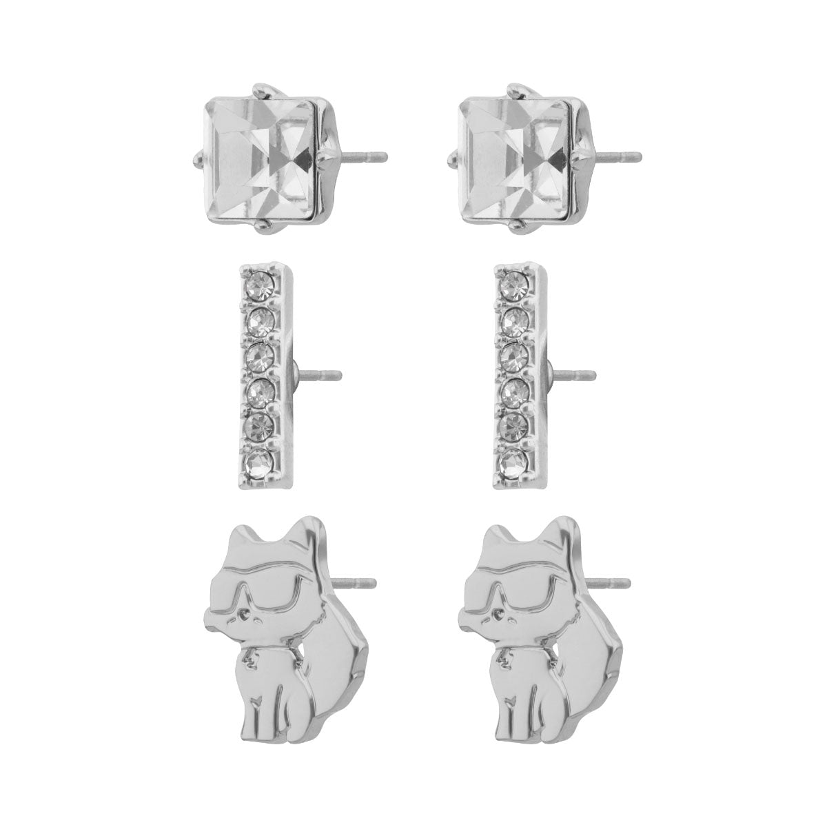 ARETES KARL LAGERFELD CAMILLE PLATEADO