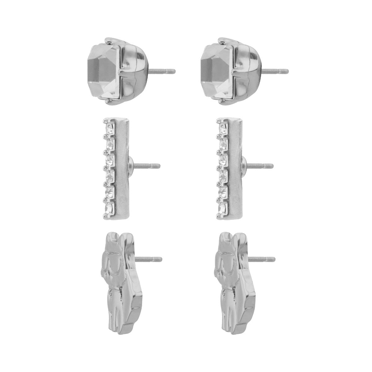 ARETES KARL LAGERFELD CAMILLE PLATEADO