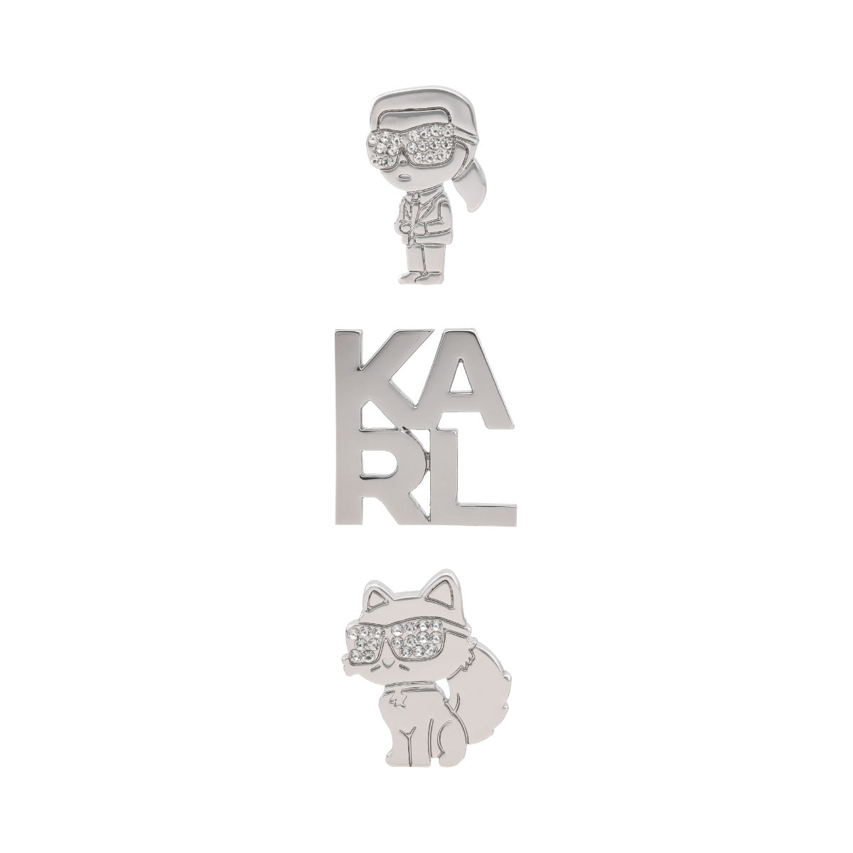 BROCHES KARL LAGERFELD CAMILLE PLATEADO