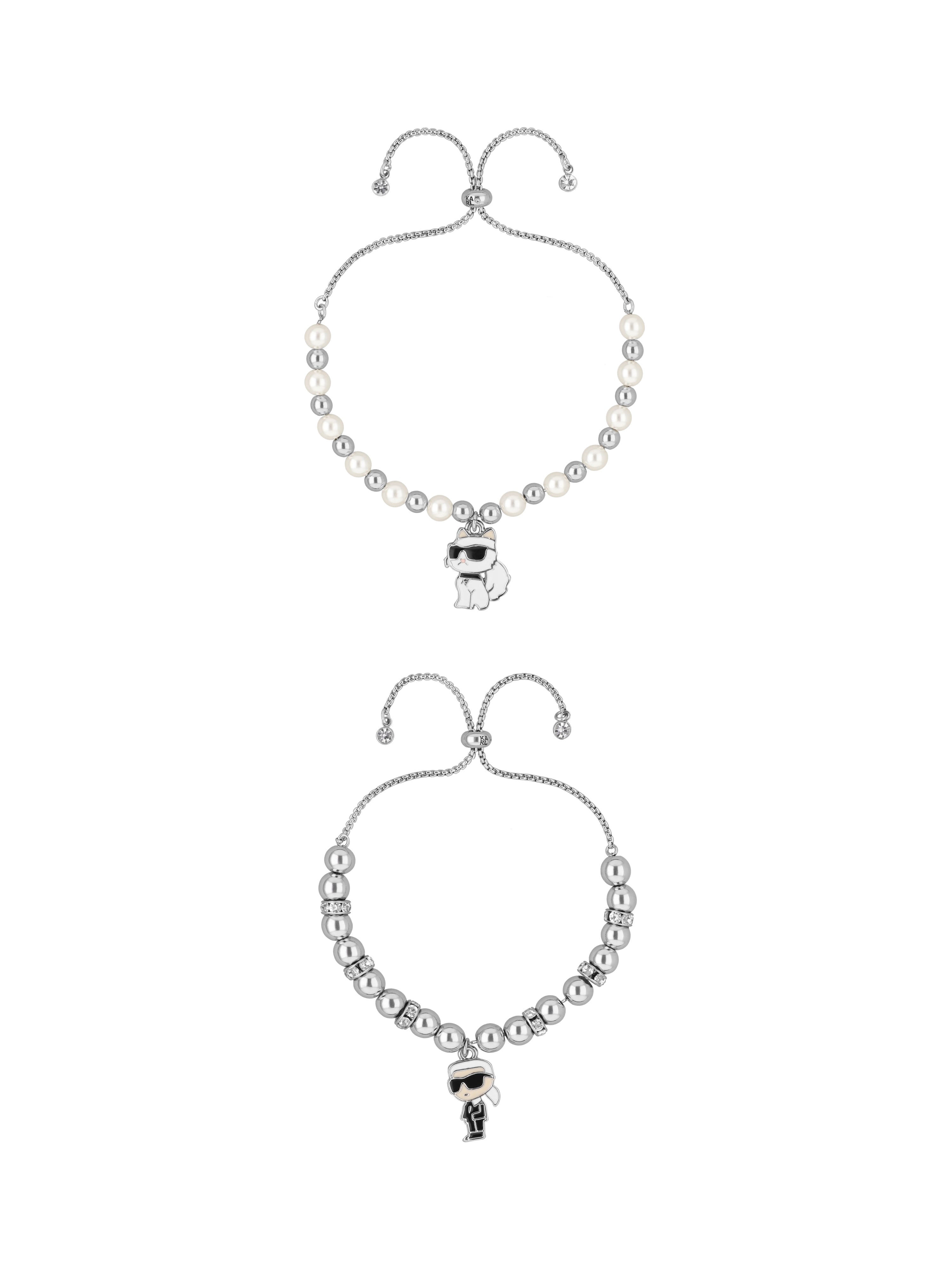 SET PULSERA KARL LAGERFELD COLOR PLATEADO FORMA SENCILLO 09S00025