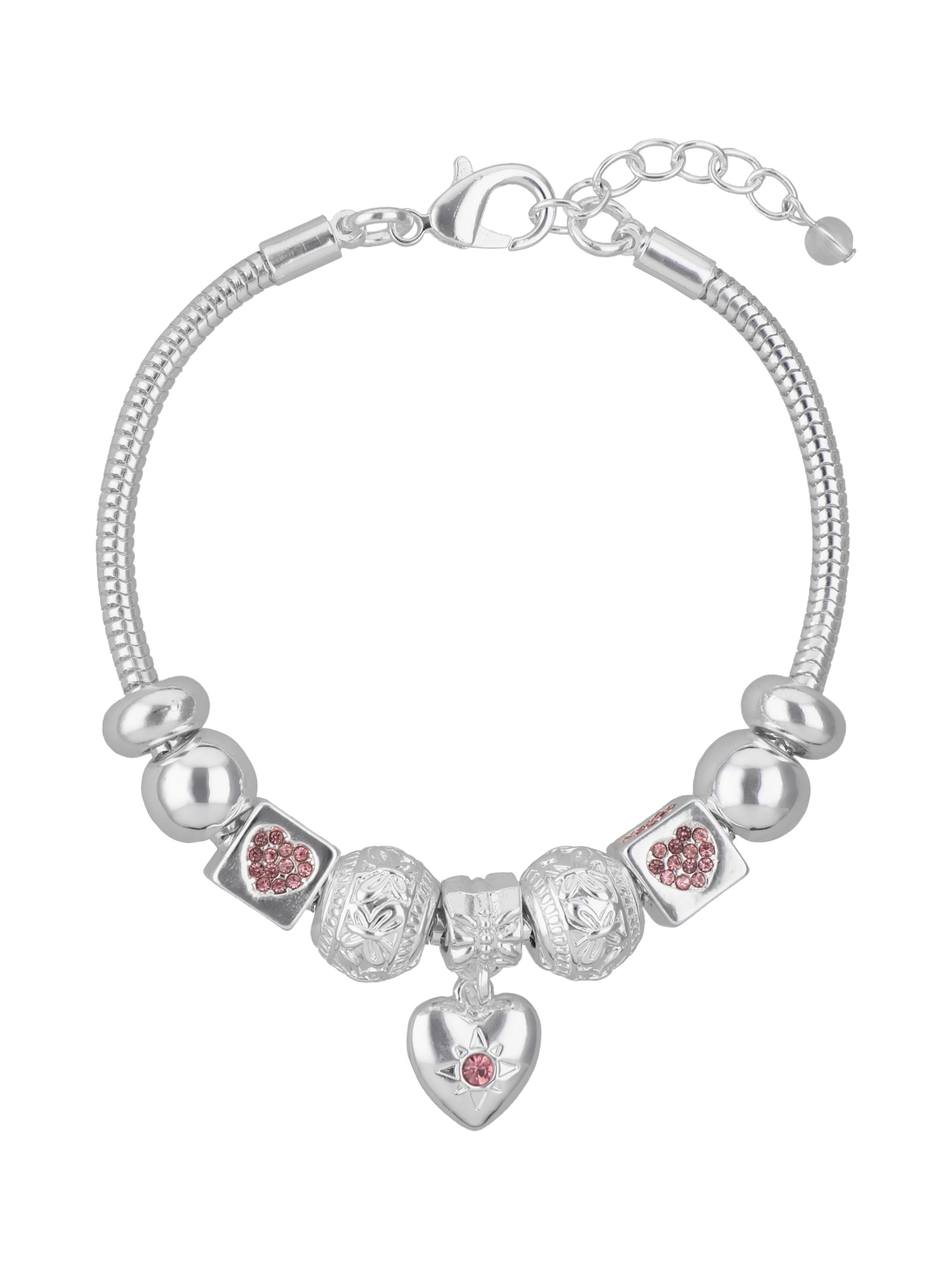 BOX SET PULSERA ANNE KLEIN COLOR PLATEADO FORMA CORAZÃ“N 10B00679
