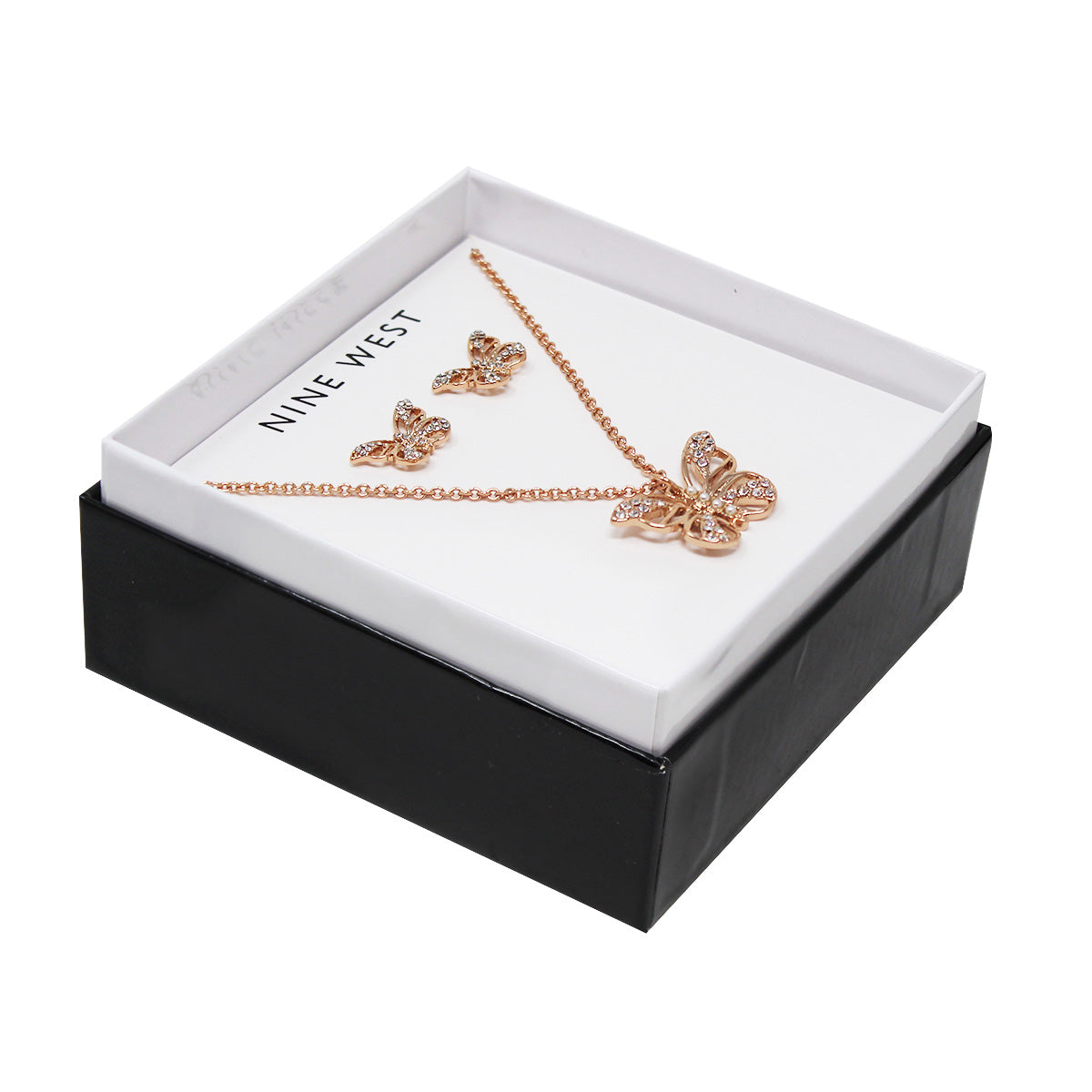 SET NINE WEST NW NK&EAR BOX, A22 ORO ROSA