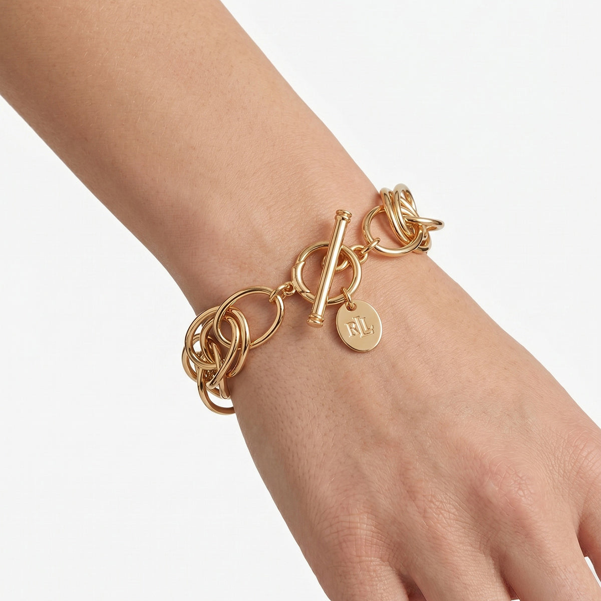Pulsera Ralph Lauren Color Dorado Forma EslabÃ³n 14B00685