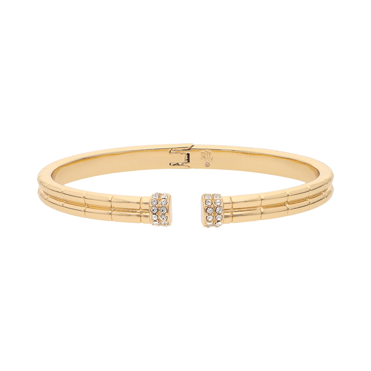 PULSERA COLOR  DORADO, RALPH LAUREN, FORMA CIRCULAR  TIPO RÃGIDO CON CRISTALES TRANSPARENTES, CIERRE TIPO SIN FIJACIÃ“N, FAMILIA LINDELLA, CONTENIDO 1 PULSERA