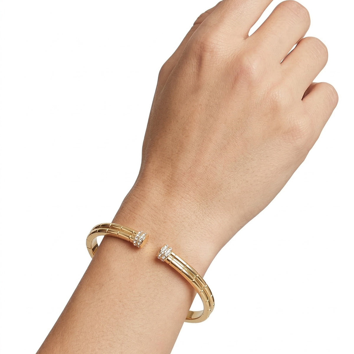 PULSERA COLOR  DORADO, RALPH LAUREN, FORMA CIRCULAR  TIPO RÃGIDO CON CRISTALES TRANSPARENTES, CIERRE TIPO SIN FIJACIÃ“N, FAMILIA LINDELLA, CONTENIDO 1 PULSERA