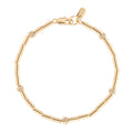 PULSERA COLOR  DORADO, RALPH LAUREN, FORMA CIRCULAR  TIPO FLEXIBLE CON CRISTALES TRANSPARENTES, CIERRE TIPO PINZA AJUSTABLE , FAMILIA LINDELLA, CONTENIDO 1 PULSERA