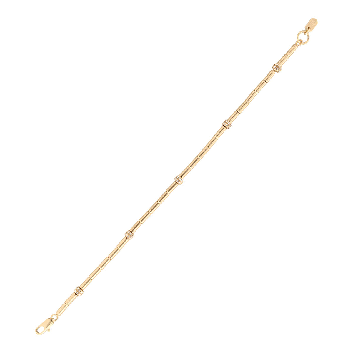PULSERA COLOR  DORADO, RALPH LAUREN, FORMA CIRCULAR  TIPO FLEXIBLE CON CRISTALES TRANSPARENTES, CIERRE TIPO PINZA AJUSTABLE , FAMILIA LINDELLA, CONTENIDO 1 PULSERA
