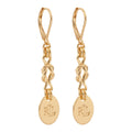 Aretes largos Ralph Lauren Color Dorado diseÃ±o entrelazado 14G01405