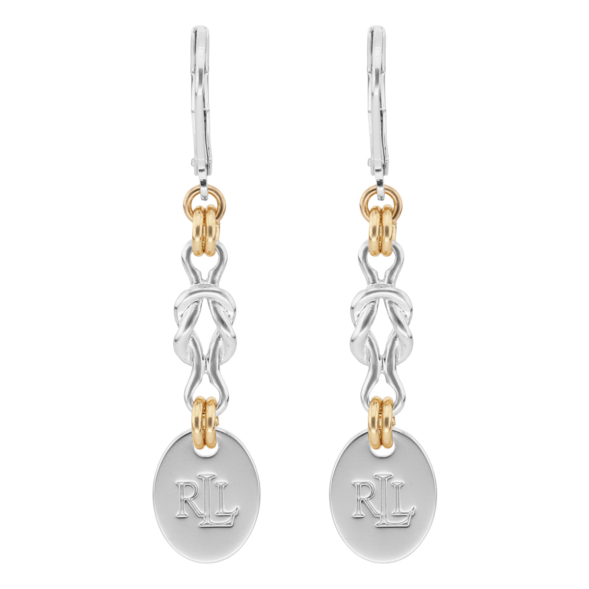 Aretes largos Ralph Lauren Color Bitono diseÃ±o trenzado 14G01406
