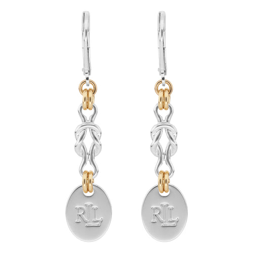 Aretes largos Ralph Lauren Color Bitono diseÃ±o trenzado 14G01406