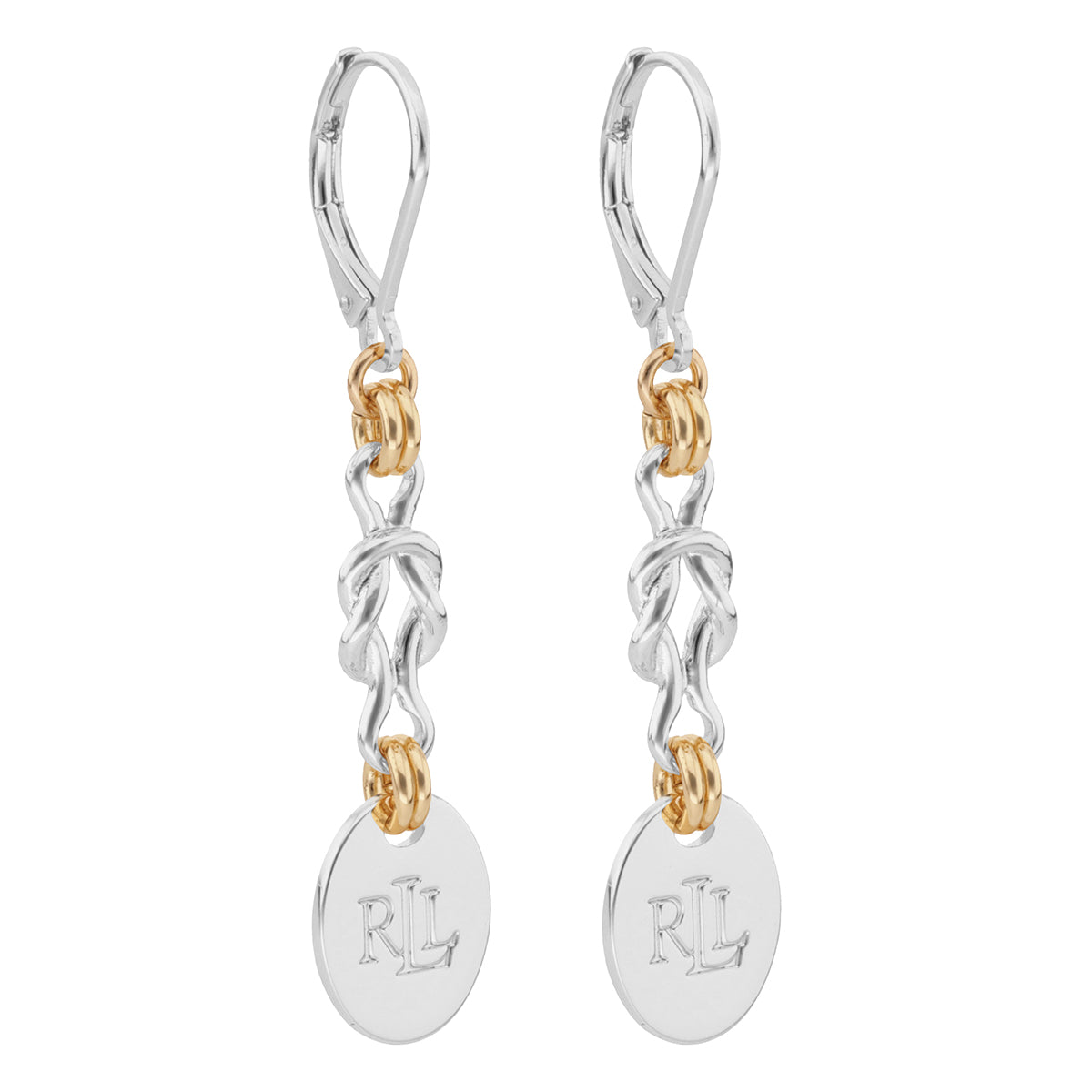 Aretes largos Ralph Lauren Color Bitono diseÃ±o trenzado 14G01406