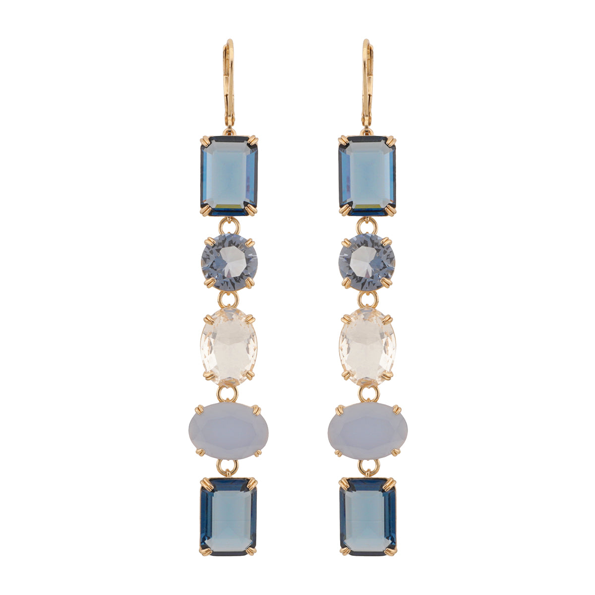 Aretes largos Ralph Lauren Color Dorado con Cristales Multiforma 14G01407
