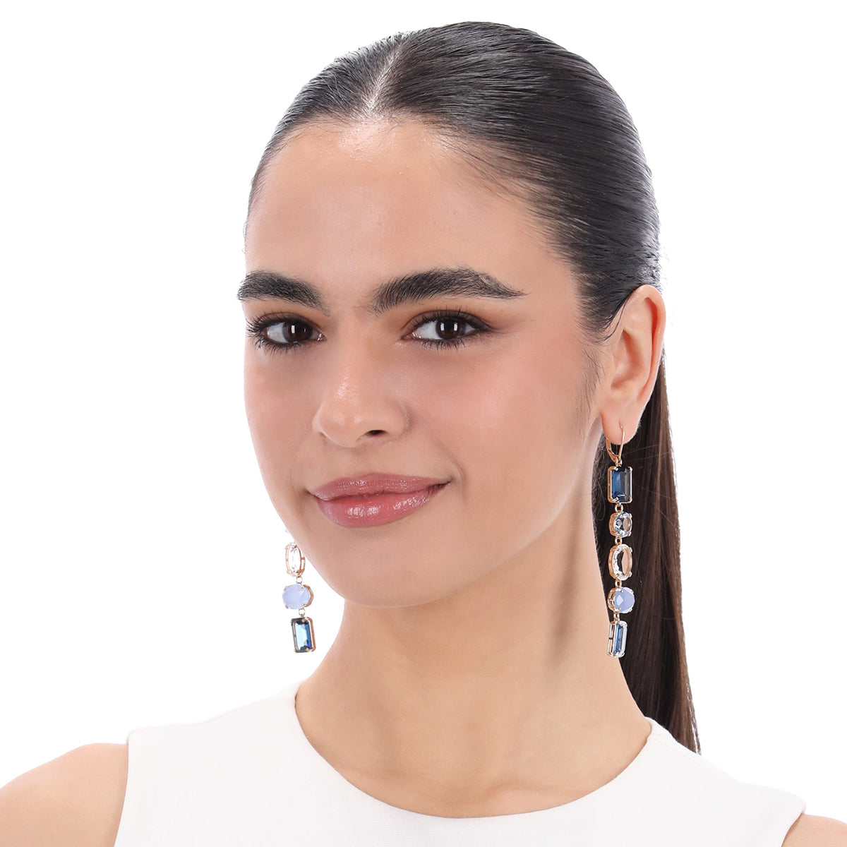 Aretes largos Ralph Lauren Color Dorado con Cristales Multiforma 14G01407