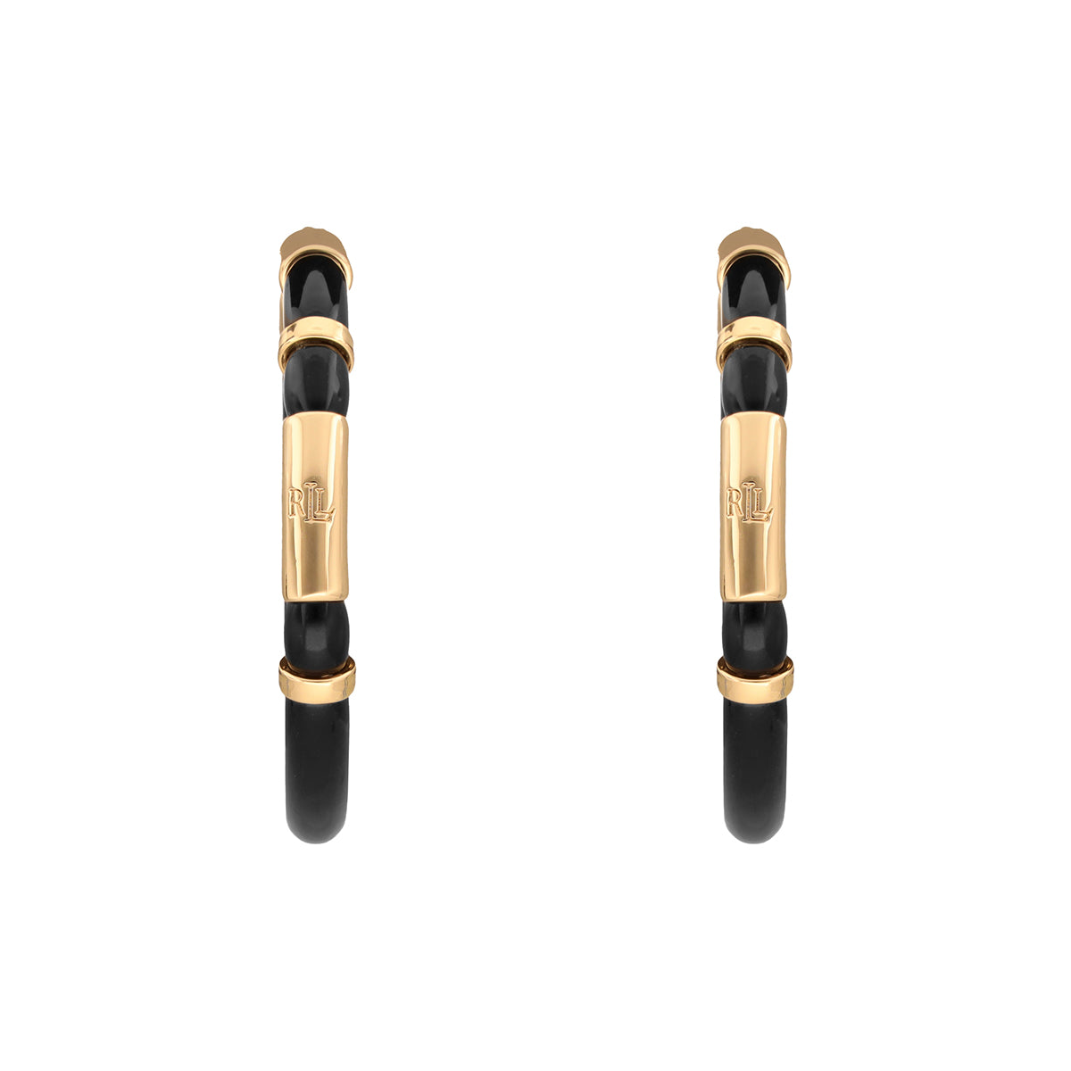 ARETES COLOR  DORADO, RALPH LAUREN, FORMA CIRCULAR  TIPO ARRACADA CON CAREY, CIERRE TIPO BISAGRA CON CLICK, FAMILIA PARK ROW RECOLOR, CONTENIDO 1 PAR DE ARETES